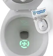 Toddler Target Adjustable Potty Toilet Bowl Training Learning Easy Fast Fun Motion Sensor Activated Bullseye Illuminated Laser Beam Nightlight