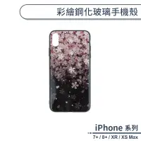 在飛比找蝦皮商城優惠-彩繪鋼化玻璃手機殼 適用iPhone7 iPhone8 Pl