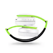 HIFI Stereo Earphones Bluetooth Headphone Music Headset FM and Support SD Card with Mic for Mobile XiaoMi Iphone Sumsamg Tablet - Green white