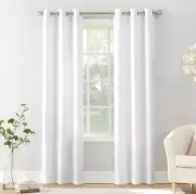 84"x40" White Sora Curtain Panel, Grommet Top, Textured, Light Filtering, No.918