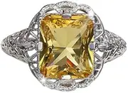 Aimys Huge Natural 3.5Ct Tanzanite 925 Silver Ring Women Wedding Engagement Wedding Band for Women 925 Sterling Silver AAA Cz Yellow