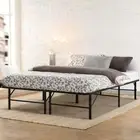 Folding Bed Frame Double Metal Bed Base Portable Steel Space-Saving 300kg cap