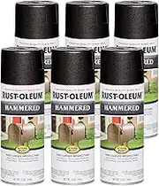 Rust-Oleum Stops Rust Hammered Metal Finish Spray Paint, Black, 340 g (Pack of 6)