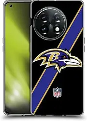 Head Case Designs Officially Licensed NFL Stripes Baltimore Ravens Logo Soft Gel Case Compatible with OnePlus 11 5G