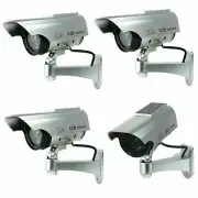 4X Solar Powered Dummy Surveillance Security Camera CCTV with LED Record Light