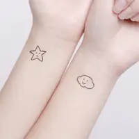 在飛比找蝦皮購物優惠-Surprise Tattoos 刺青紋身貼紙 / 雲朵 星