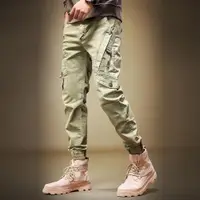 在飛比找ETMall東森購物網優惠-潮牌修身小腳冬季長褲戰術戶外