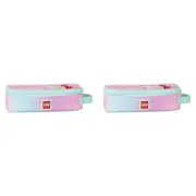 2x Lego Pencil Box Case Holder School Stationery Organiser Sparkle 21x10cm