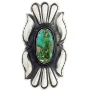 Julian Chavez, Ring, Sonoran Gold Turquoise, Old Style, Navajo Handmade, 7 1/2