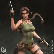 Lara Croft Statue 3D Printed Kit Unpainted/Unassembled