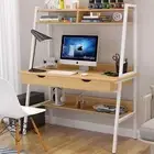 Liberty Computer Desk Workstation with Shelves & Drawers (Natural and White)