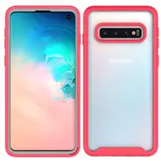 MCC Shockproof Bumper Case Samsung Galaxy S10 Clear Back Cover G973 S 10 [Magenta]