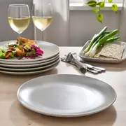 FÄRGKLAR plate, matt light grey, 26 cm