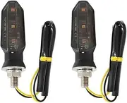 LED Indicator Blinkers Amber Lamp Accessories Motorcycle LED Turn Signal Light Amber MI&NI Flashing Light Turn Signal Lamp12V 8mm Moto Indicator Lamp(2x Smoke shell)