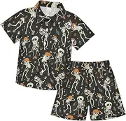 [Caihoyu] Toddler Baby Boys Short Sleeve Button Down Shirt & Shorts Set Toddler Baby Boy Outfit Summer Clothing