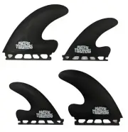 PACIFIC VIBRATIONS J Drive Quad SURFBOARD 4 FINS fits Futures black Fiberglass