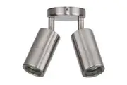 Pillar Light Double Adjustable GU10 Titanium IP65 Round Back Plate