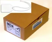 #4 Merchandise Tag (1-1/2" x 15/16"), White 12-Pt, String Attached-BX/1,000 Tags