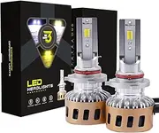 LED Headlight Bulbs, 80W 6000K 4300K 3000K Three Color Super Bright LED Headlights Conversion Kit IP68 Waterproof, Pack of 2,H11 /h8 /h9