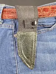 Green LIZARD skin Sheath full tang knifes vertical knifes holster horizontal 6"