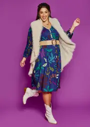 [Virtuelle] Taking Shape Natural Luminous Nightfall Dress Size 18 in Print, Viscose - Plus Size Women's Clothing Print