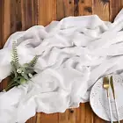 Cheesecloth Table Runner White 80 X 300Cm Boho Gauze Table Runner Table Decorati