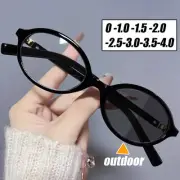 Myopia Glasses for Women Men Fashion Oval Frame Color Changing Minus Eyeglasses