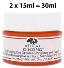 Origins Ginzing Refreshing Eye Cream Brightens + De-Puffs 2 x 15ml (30ml)