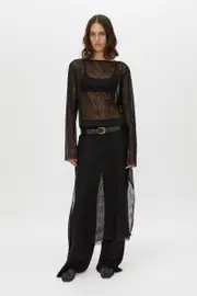 Aperture Lace Midi Dress in Black - CAMILLA AND MARC® C&M
