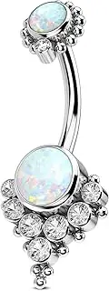 [COCHARM] G23 Solid Titanium Belly Button Rings for Women 14g Threaded Belly Bananabell 14G Implat-Grade Hypoallergenic Belly Bar Cute Belly Rings