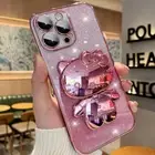 For iPhone 16 Pro Max 15 14 13 12 11 XR Glitter Sparkle Hello Kitty Clear Case
