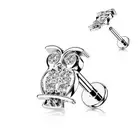 Piercing Ear Labret Cartilage Owl Silver