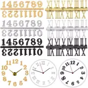 6 Pieces Clock Numerals Kit,Arabic Number and Roman Number DIY Digital Clock Num
