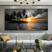 Modern Abstract Coastal Coconut Unframed Canvas Painting for Living