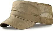 [Generic] Oversize XL 61-64cm Army Cap,Quick-Dry Flat Top Cap Breathable Hat for Big Head