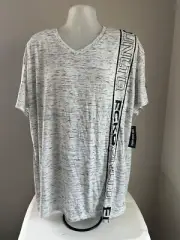 Ecko Unltd. White Spacedye S/S W/ Side Logo V-Neck T-Shirt Size 4XL