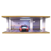 Car Storage Garage 3 Parking Spaces Scene Display case Light for 1:24 car model