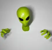 Area 51 Large Green Alien Scary Wall Decorations With Large Eyes And Limbs