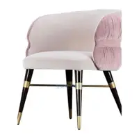 在飛比找ETMall東森購物網優惠-輕奢實木布藝餐椅臥室梳妝椅化妝凳別墅家具女孩粉色椅子家用休閑