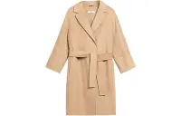 在飛比找Yahoo!奇摩拍賣優惠-MaxMara Arona系列 純色長袖羊毛大衣 女款 淺棕