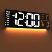 16" Large Digital Wall Mount Clock, Count Down Timer, Alarm, Big LED, RGB Color,