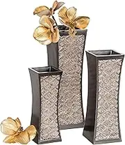 Dublin Decorative Vase Set of 7.6cm Gift Box, Durable Resin Flower Vase Set Decor, Rustic Decorated Dining Table Centrepiece Vases Home Accents for Living Room, Bedroom, Kitchen & More (Brown)