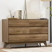 6 Chest of Drawers Xavi Walnut Storage Furniture Bedroom Organizer Modern Design