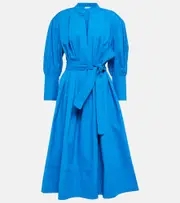 [CO] CO Pleated V-neck cotton dress AU 10 blue