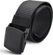Nylon Belts for Men, Work Belt Adjustable Slide Plastic Buckle Web Canvas Belt f