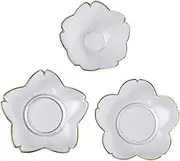 MAGICLULU 1 Set Elegant Glass Bowl and Plate Set Trimmed Cherry Blossom Design for Serving Salads Desserts Fruits for Home Gatherings and Special Occasions