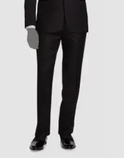 Emporio Armani Men's Black Wool Soild Tuxedo Trousers Suit Dress Pants 52R