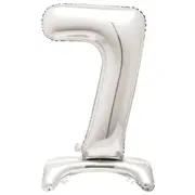 Silver Number 7 Stand Up Air Fill Balloon 76cm