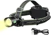 Shenrongtong Headlamp Flashlight - Head Lamp Led Rechargeable,8 Modes Lamp with Safety Warning Design Bright Torch for Hunting Outdoor Safety Hiking Backpacking