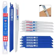 WORKPRO 10-Piece Reciprocating Saw Blade Set, BIM Saw Blades for Metal/Nailed